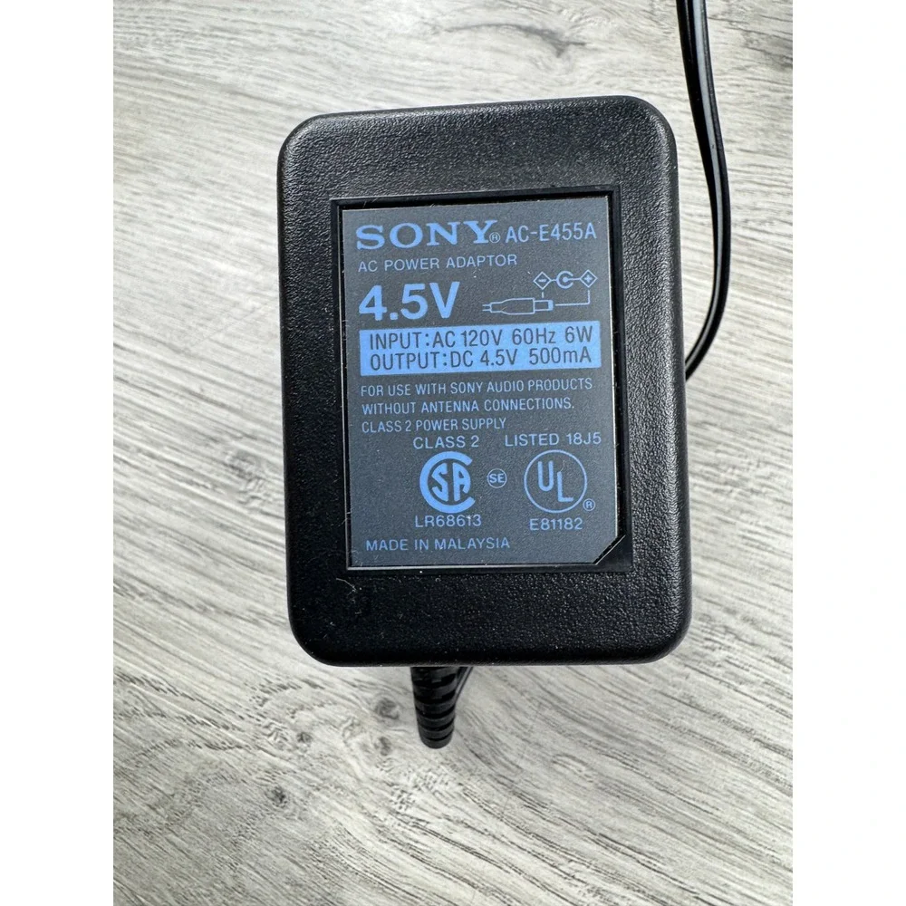 Genuine SONY AC-E455 Walkman Discman AC Power Adaptor 4.5V 500mA